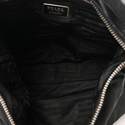 Prada Tessuto Nylon Zip Hobo Black 5 of 9