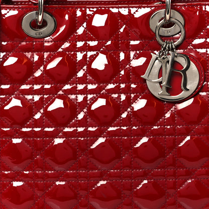 Christian Dior Patent Cannage Large Lady Dior Red 8 of 10