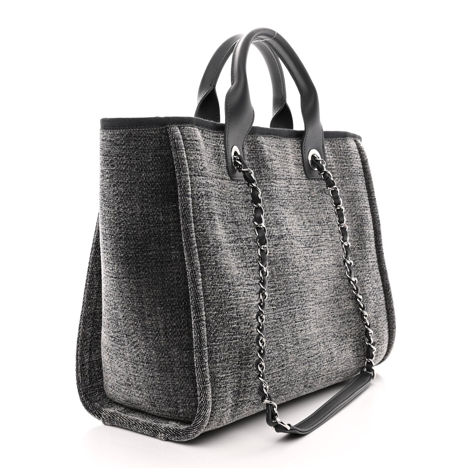 Chanel Denim Small Deauville Tote Grey 3 of 10
