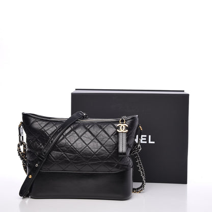 Chanel Aged Calfskin Quilted Medium Gabrielle Hobo Black 8 of 8