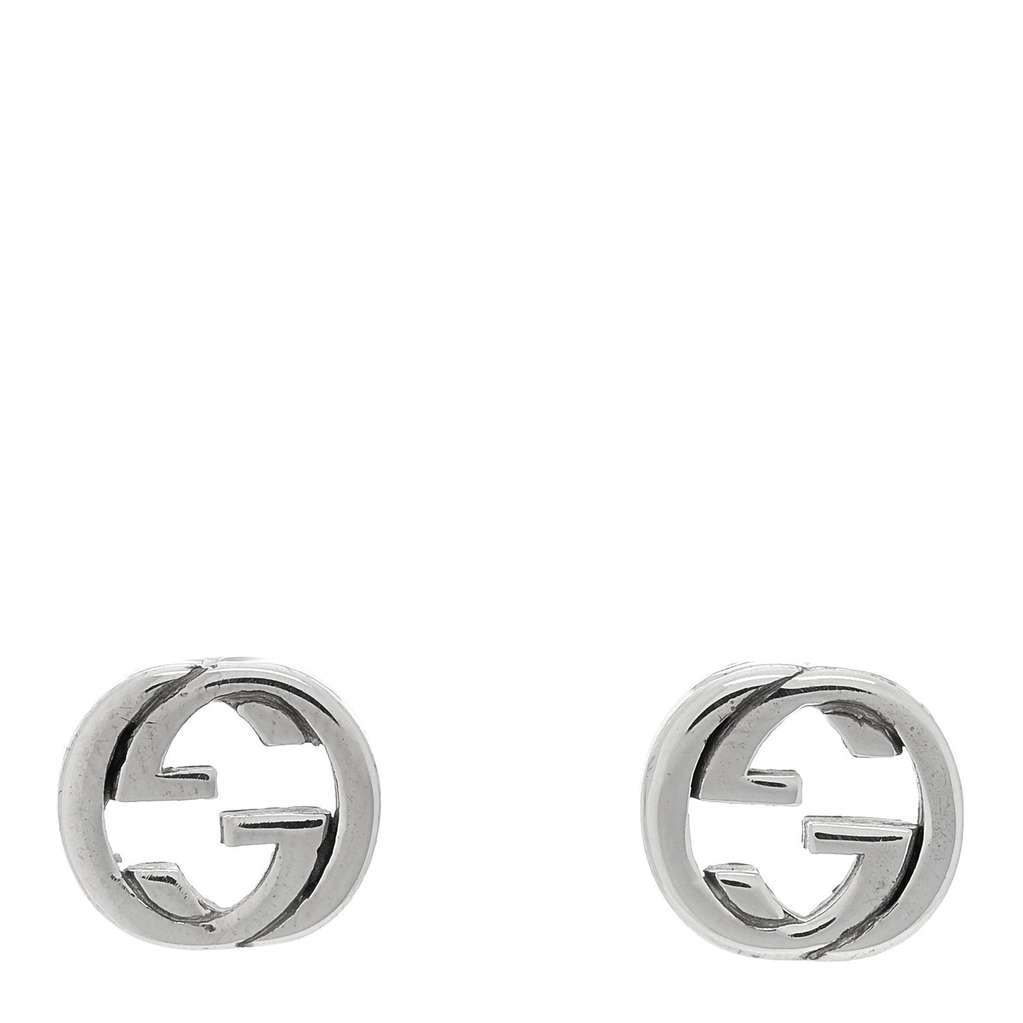 Sterling Silver Interlocking GG Stud Earrings