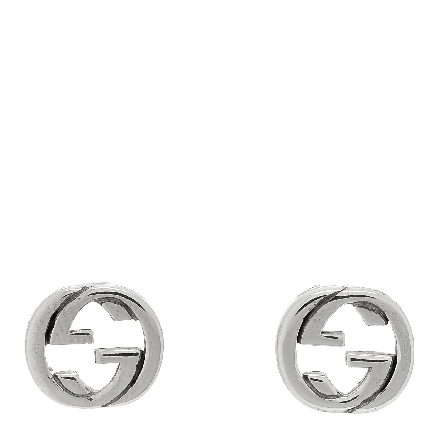 Gucci Sterling Silver Interlocking GG Stud Earrings 1 of 5