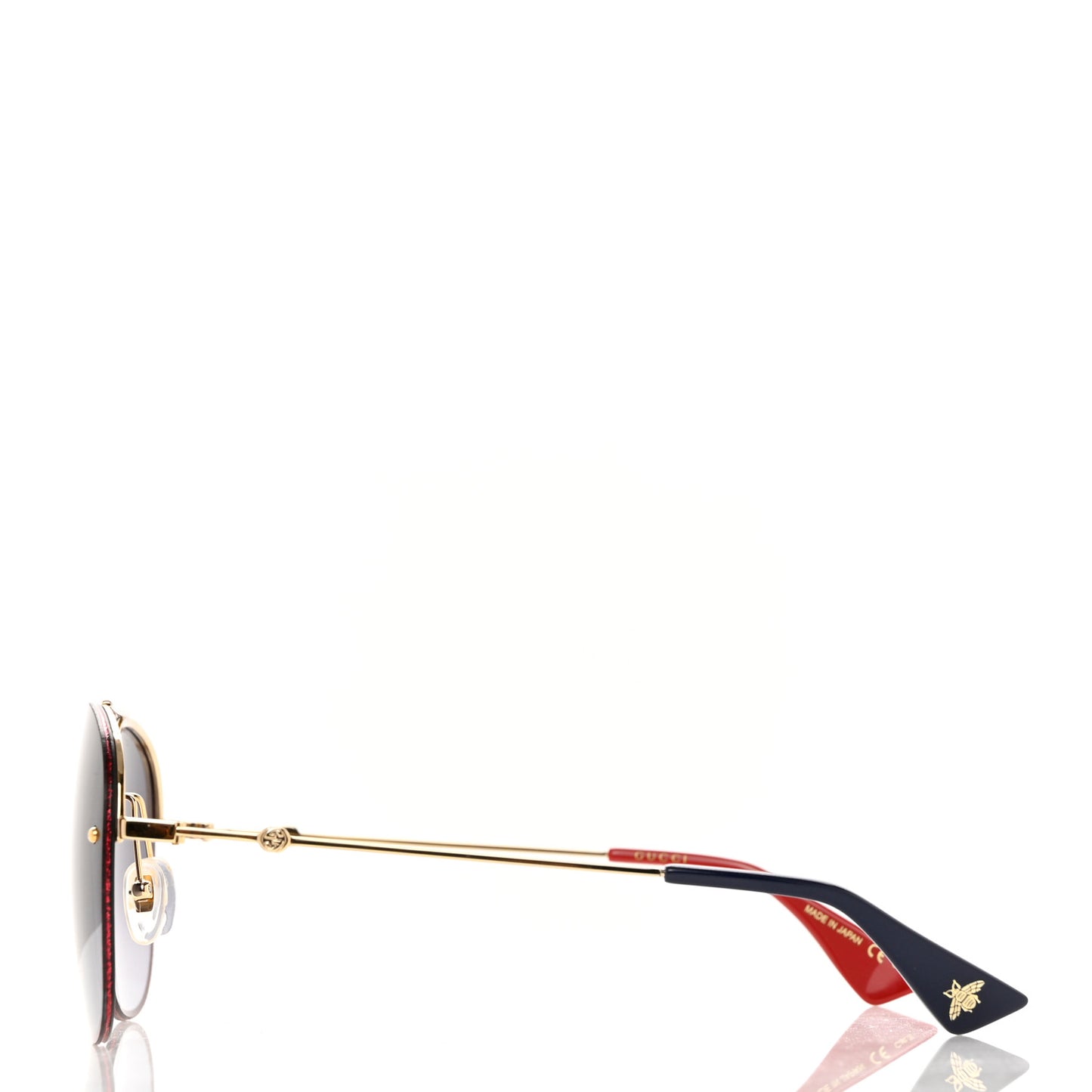 Metal Glitter Aviator Sunglasses G0227S Red Gold