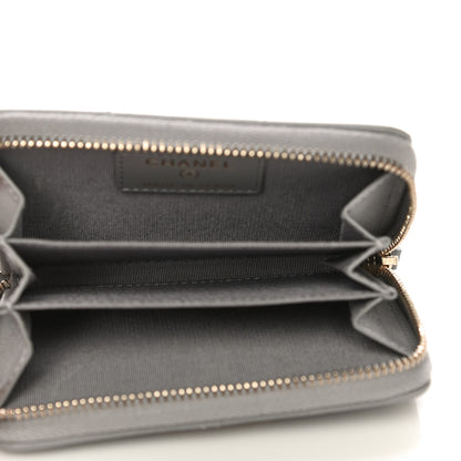 Chanel Lambskin Quilted Chanel 19 Zip Around Coin Purse Wallet Grey 5 of 10