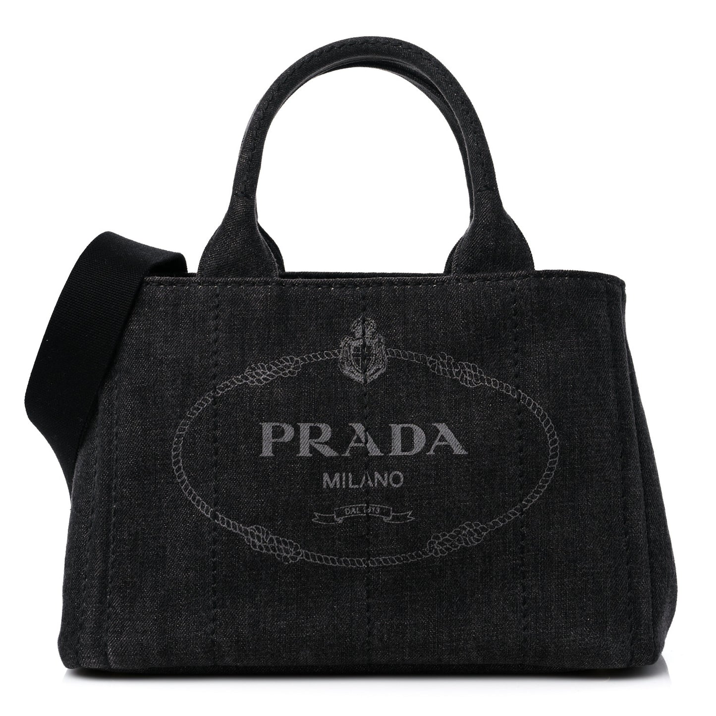 Denim Small Logo Tote Black