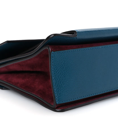 Givenchy Sugar Goatskin Suede Medium GV3 Shoulder Bag Blue Aubergine 9 of 10