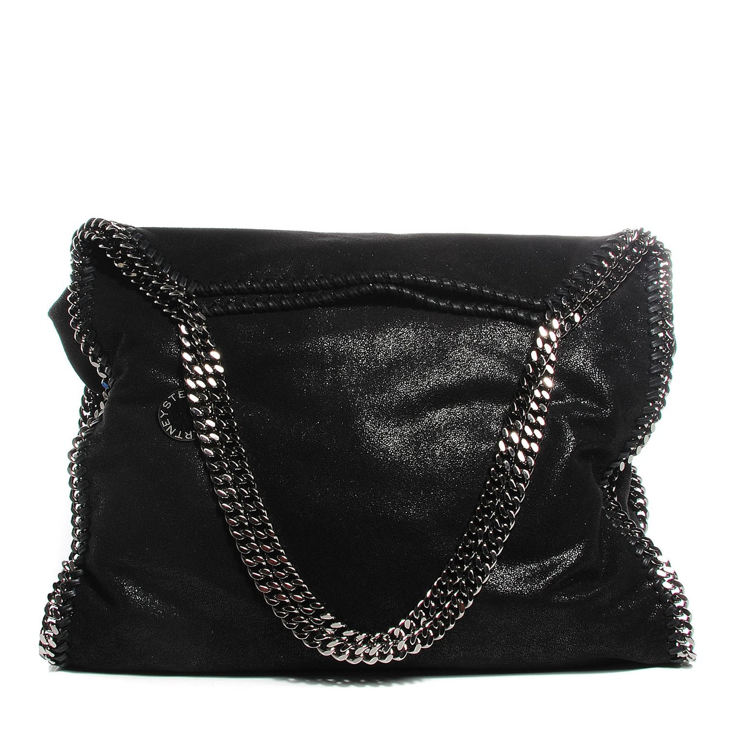 Faux Leather Shaggy Deer Falabella Big Tote Black