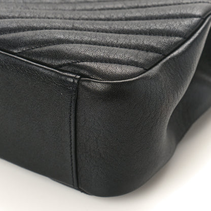 Saint Laurent Sheepskin Matelasse Chevron Monogram Large College Satchel Black 8 of 8