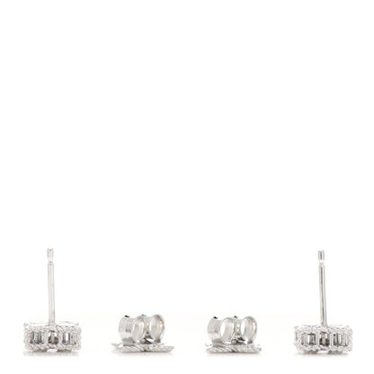 Roberto Coin 18K White Gold Diamond Princess Flower Small Stud Earrings 3 of 4