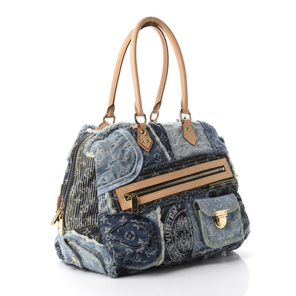 Louis Vuitton Denim Patchwork Bowly Blue 3 of 10