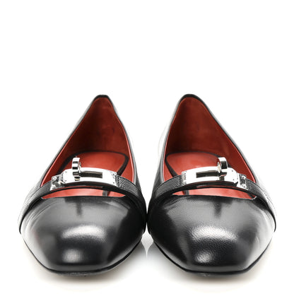 Hermes Goatskin Bilbao Ballerina Flats 37.5 Black 3 of 9
