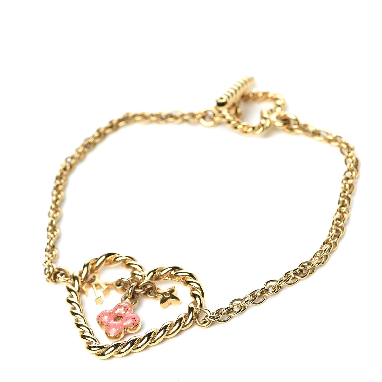 Sweet Monogram In My Heart Bracelet Gold