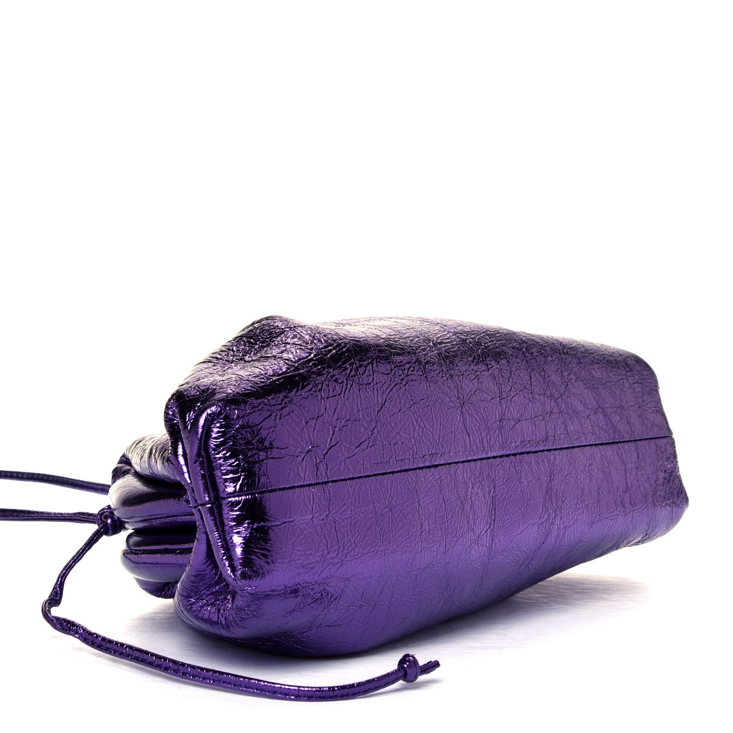 Bottega Veneta Metallic Crinkled Lambskin The Mini Pouch Viola 3 of 5