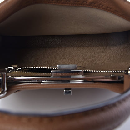 Fendi Cuoio Romano Selleria Bi-Color Medium Peekaboo Iconic Satchel Mou Deserto 5 of 12
