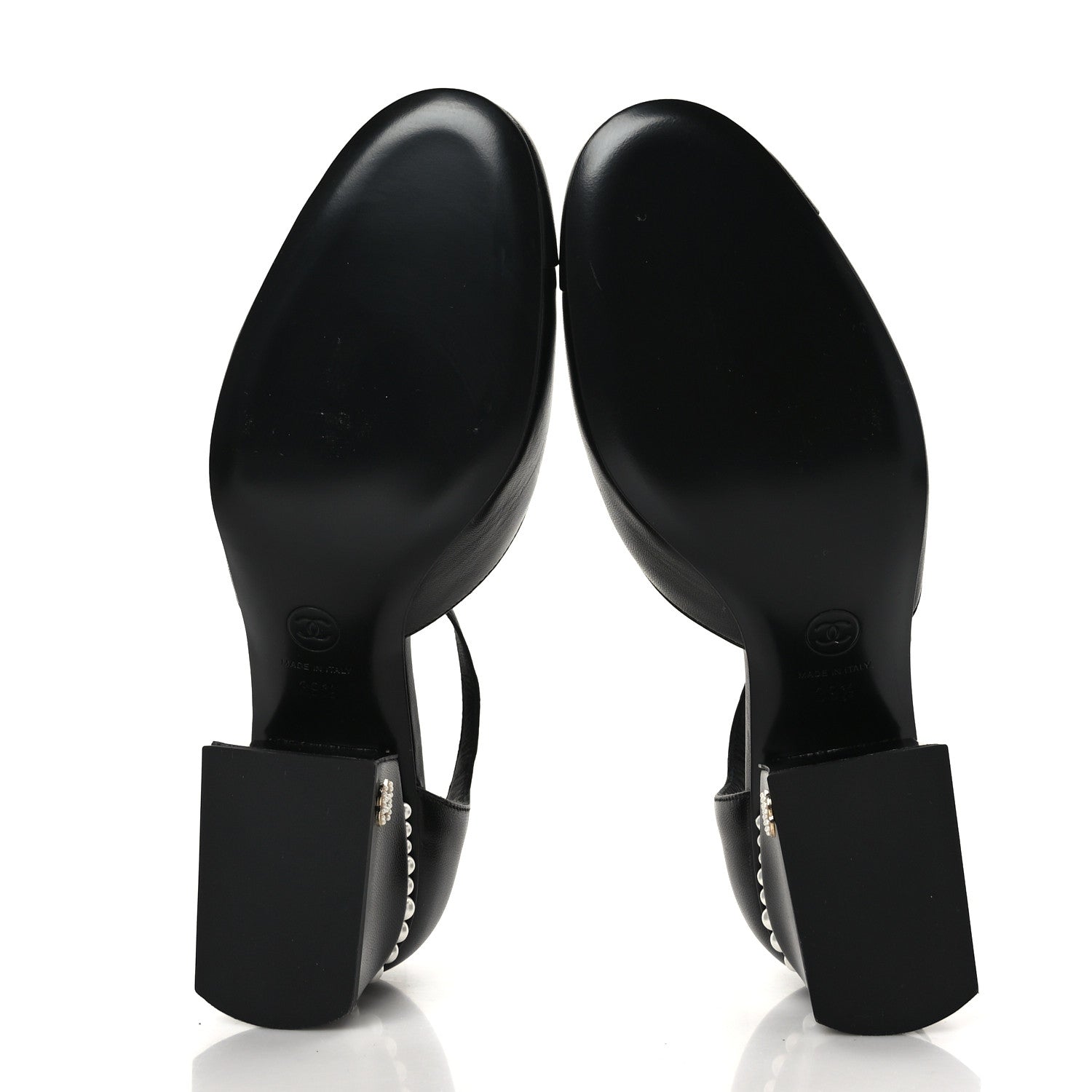 Chanel Shiny Goatskin Pearl Mary Jane Flats 39.5 Black 8 of 16