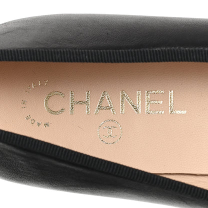Chanel Lambskin Patent Cap Toe Ballerina Flats  39.5 Black 8 of 9