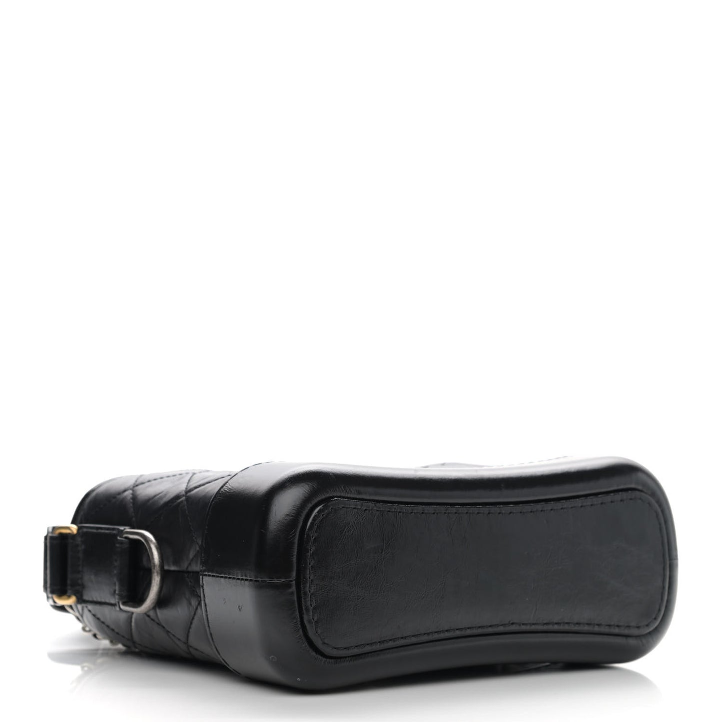 Aged Calfskin Quilted Small Gabrielle Hobo Black