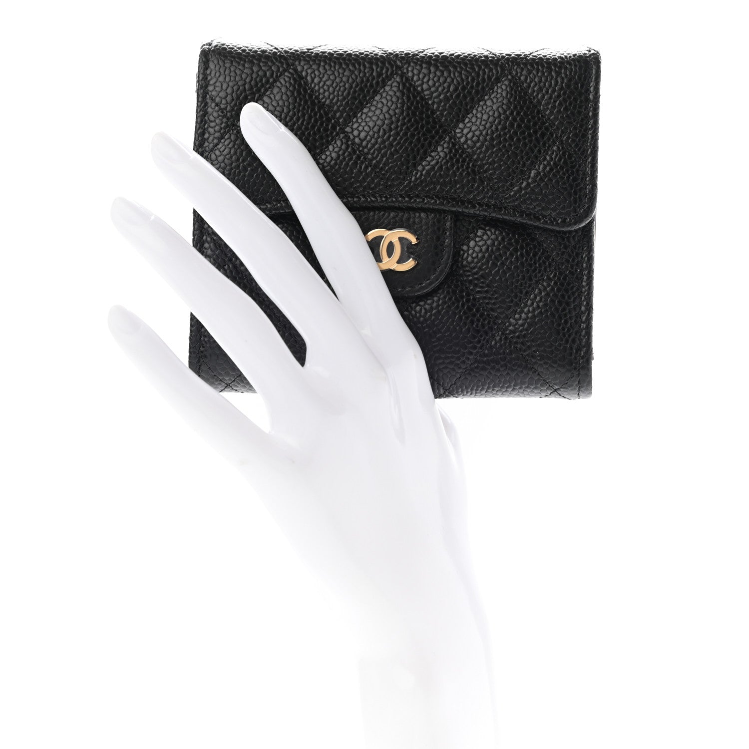 Chanel Caviar Quilted Compact Flap Wallet Black 2 of 8
