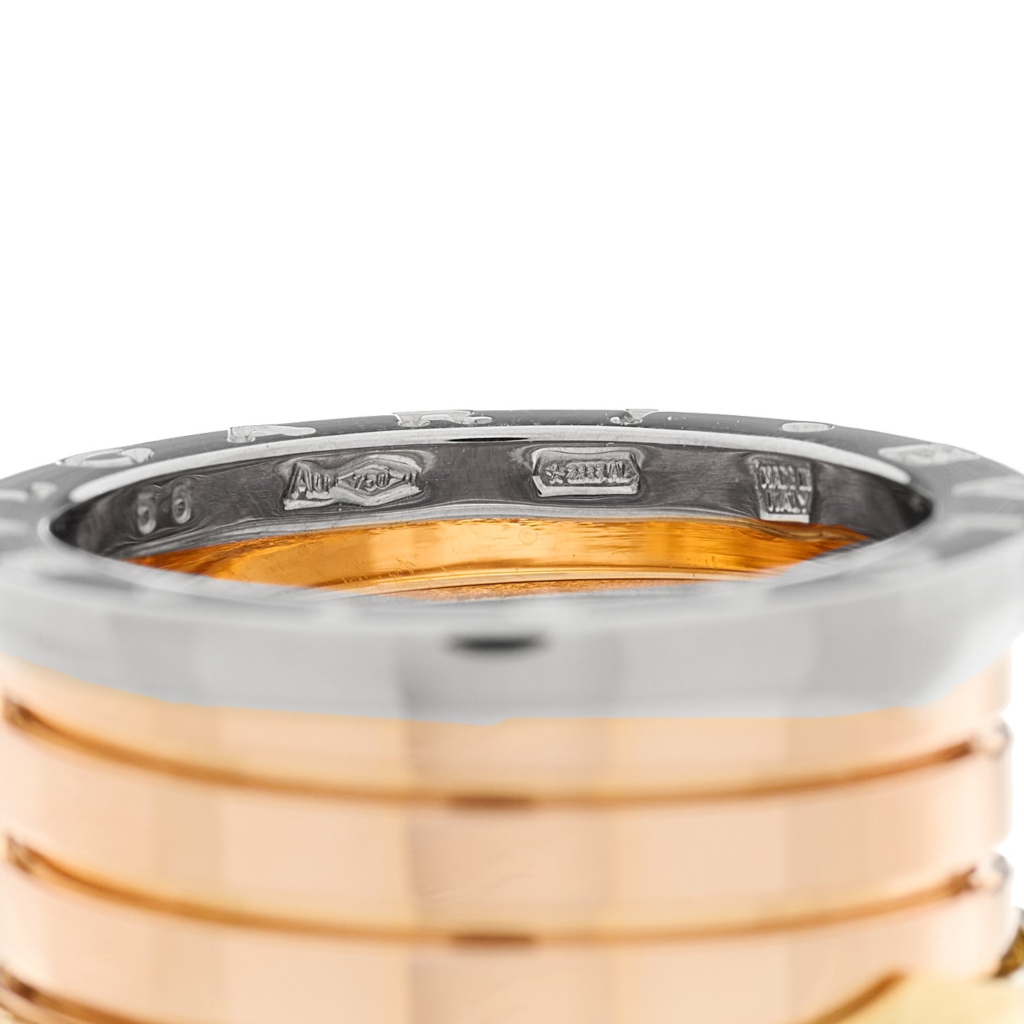 18K Rose White Yellow Gold B.Zero1 Four-Band Ring 55 7.25