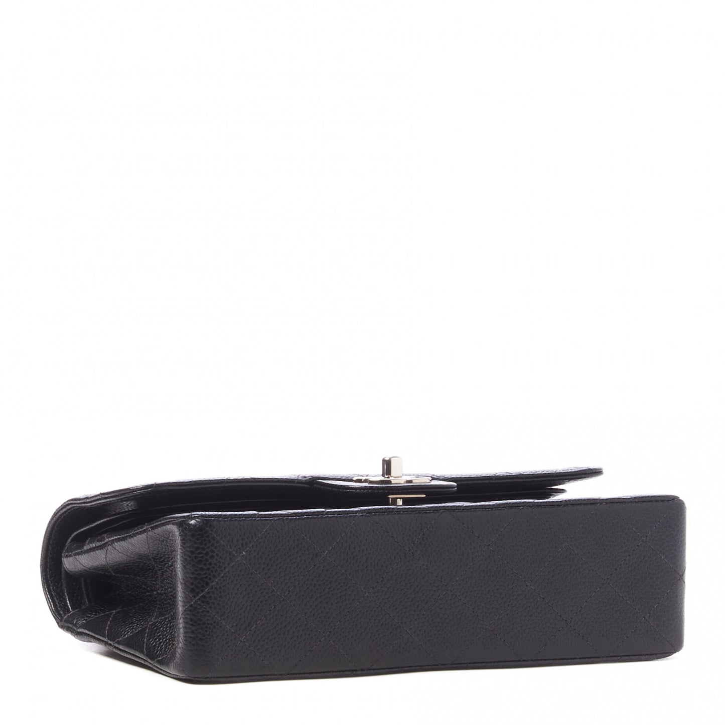 Caviar Quilted Small Double Flap Black