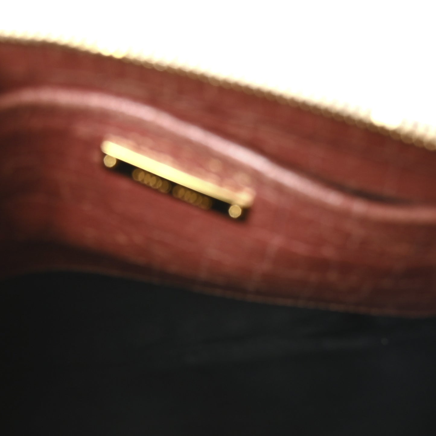 Vernice Crocodile Embossed Crossbody Bag Antico