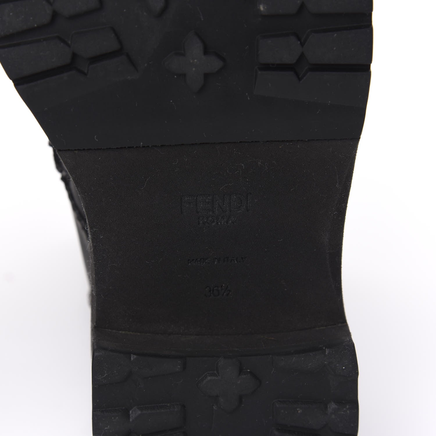 Fendi Calfskin Combat Boots 36.5 Black 8 of 10