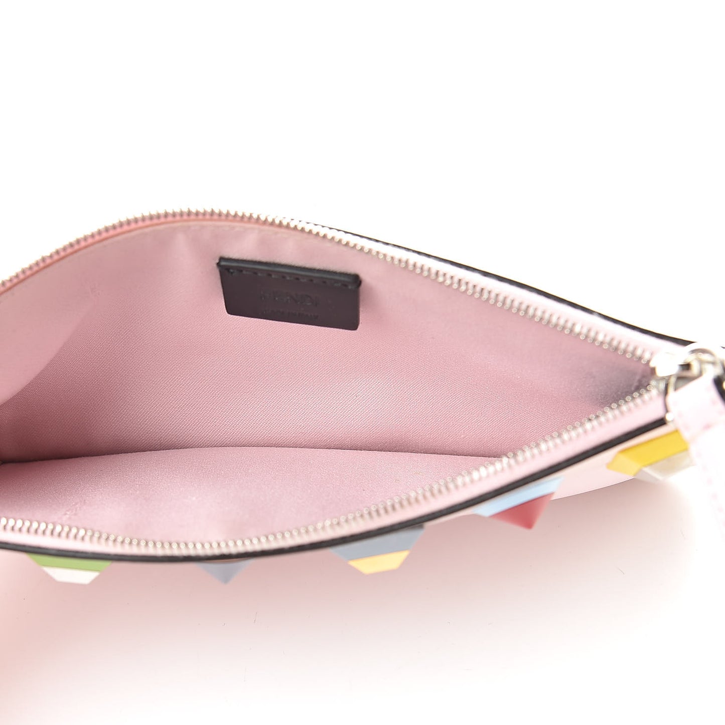 Vitello Liberty Studded Zip Pouch Peonia Multicolor