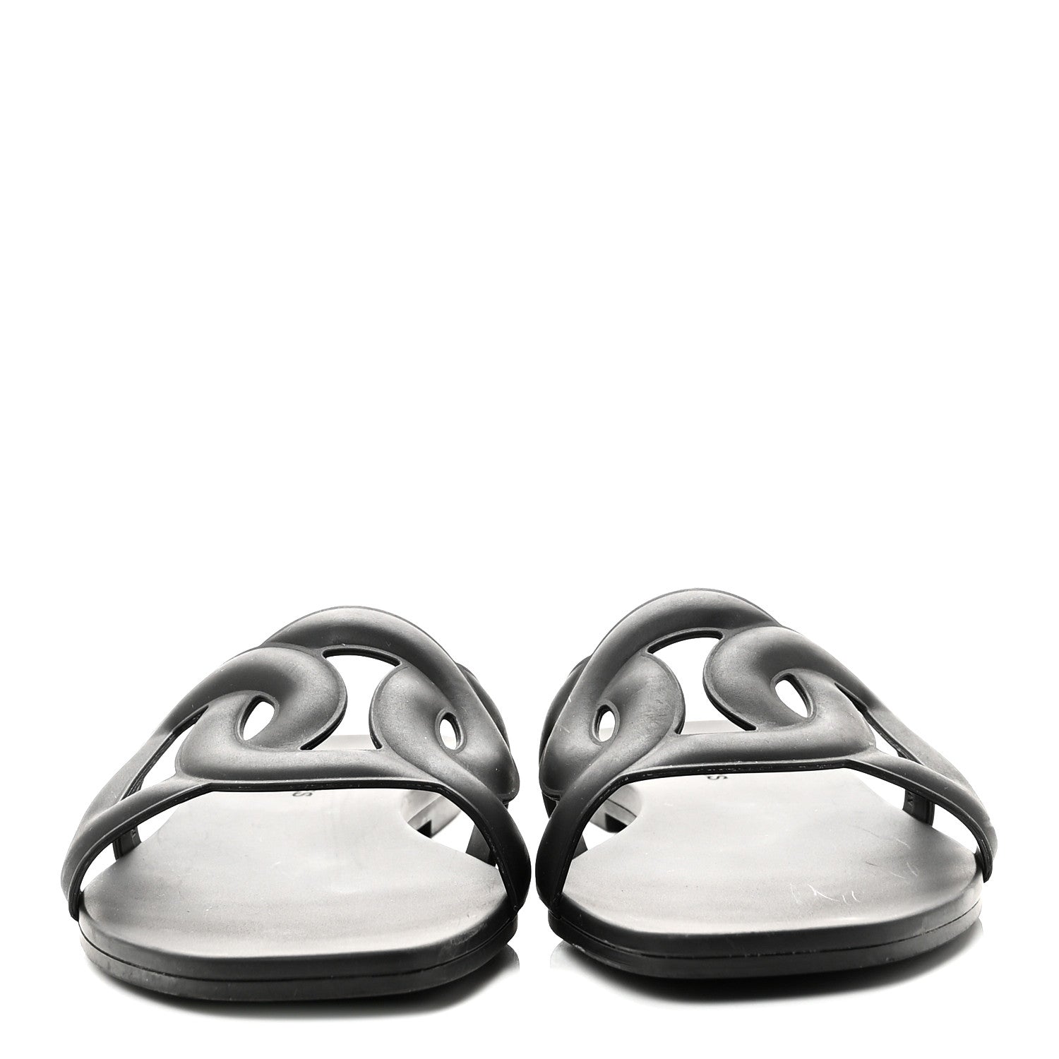 Hermes Rubber Aloha Sandals 35 Black 3 of 10