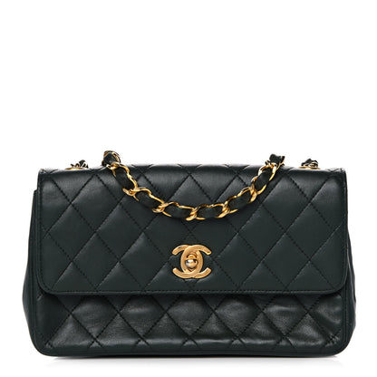 Chanel Lambskin Quilted Small Single Flap Green 1 of 13