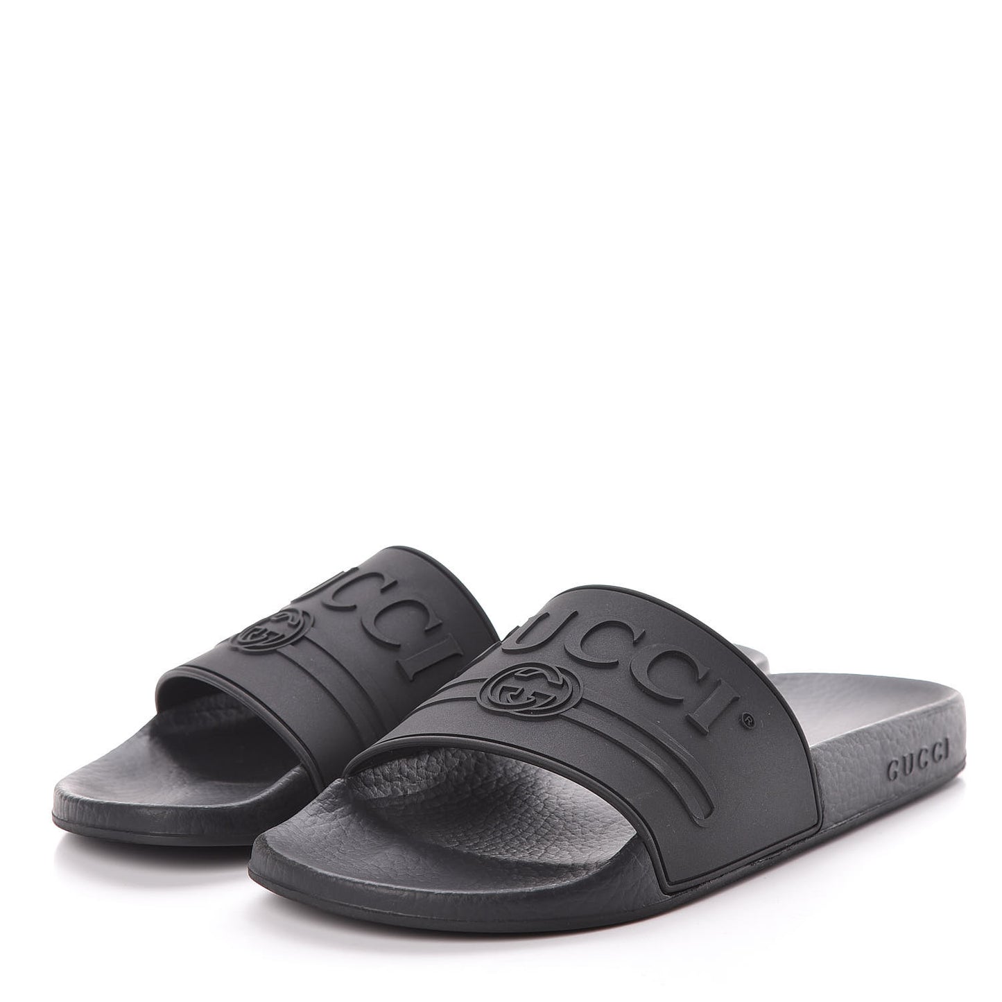 Rubber Womens Logo Slide Sandals 39 Black