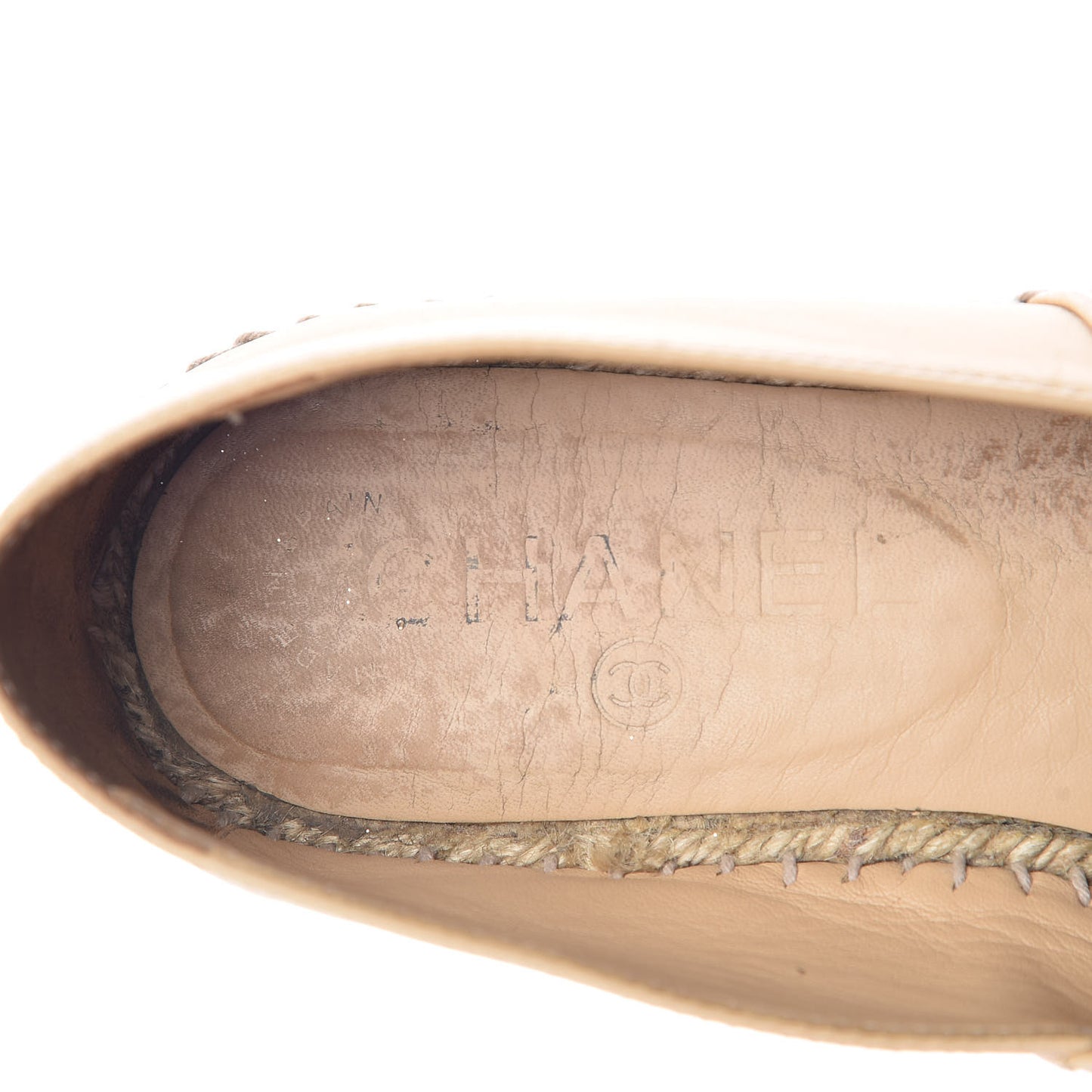 Lambskin CC Espadrilles 38 Beige Black