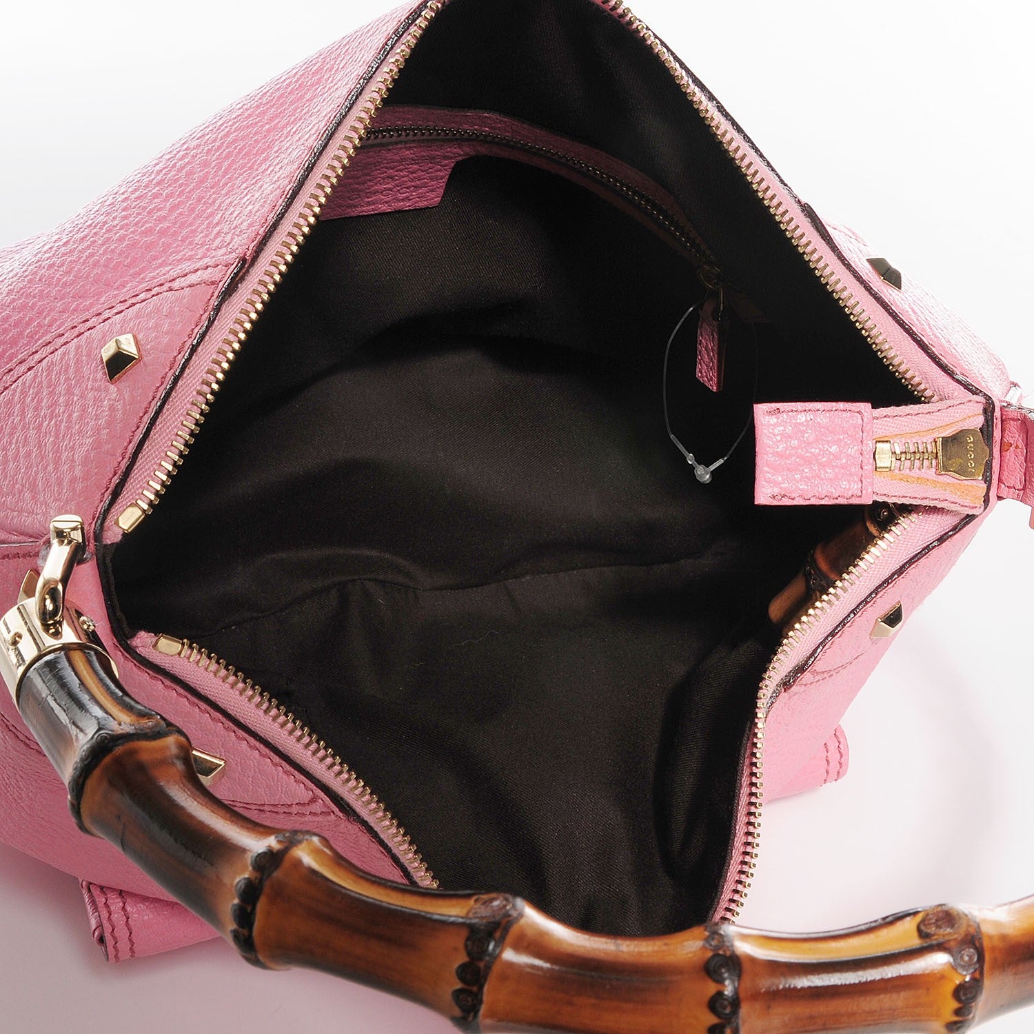 Gucci Calfskin Bamboo Top Handle Bag Pink 5 of 7