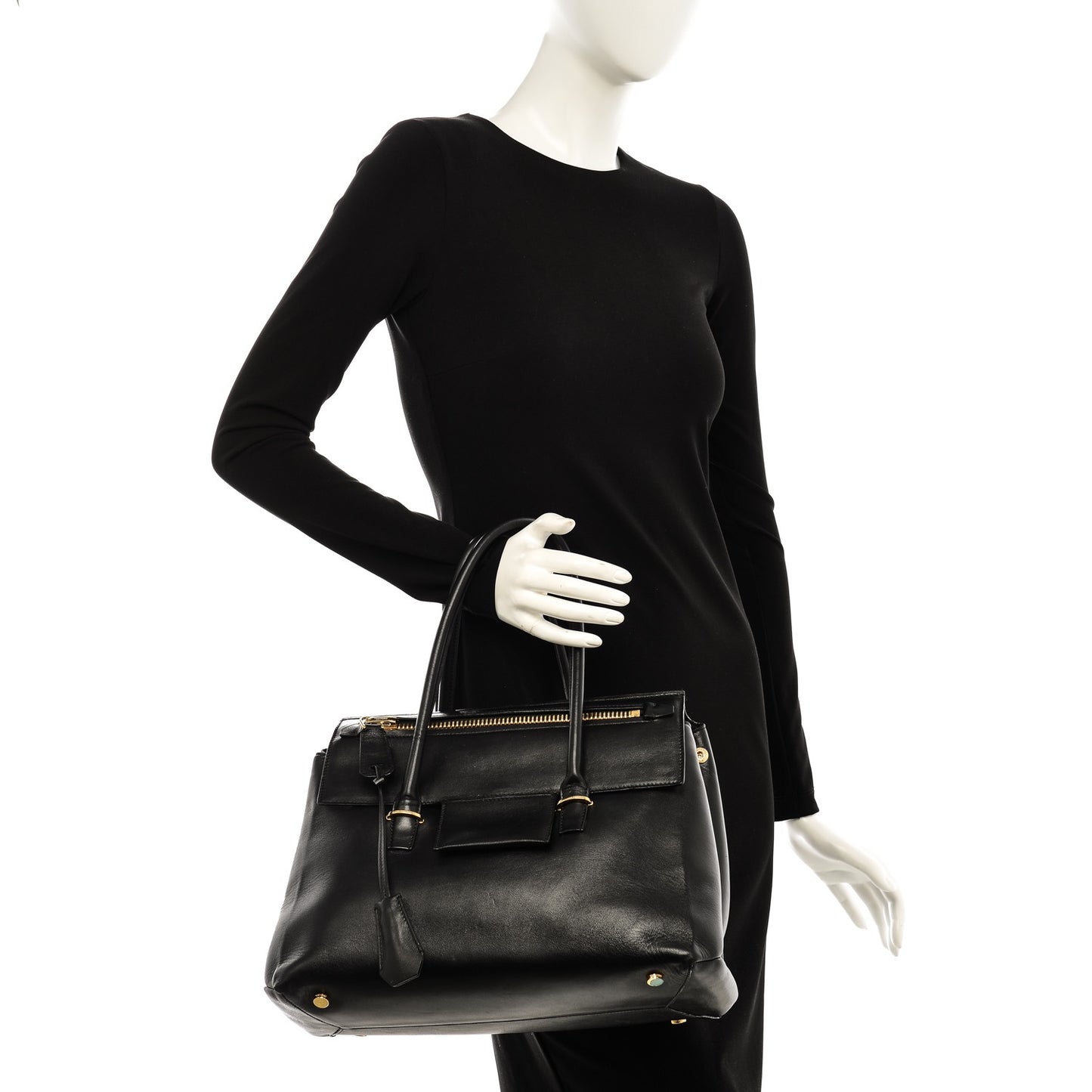 Smooth Calfskin Medium Icon Bag Black