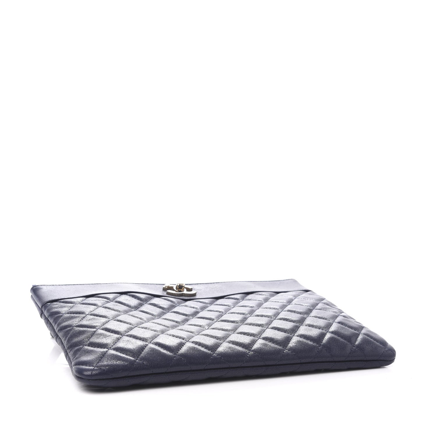 Sheepskin Quilted Medium Vintage Mademoiselle Cosmetic Case Navy