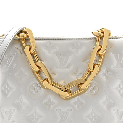 Louis Vuitton Lambskin Embossed Monogram Coussin BB Silver 7 of 9