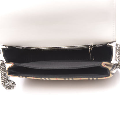 Burberry Smooth Calfskin 1983 Knight Check Link Shoulder Bag White 5 of 9