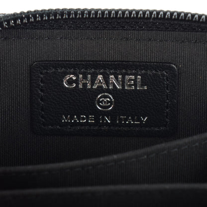 Chanel Lambskin Quilted Zip Around Boy Coin Purse Wallet Black 6 of 7