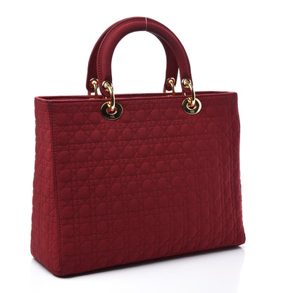 Christian Dior Nylon Cannage Large Lady Dior Red 2 of 12