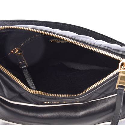 Miu Miu Nappa Matelasse Rider Shoulder Bag Black Blue 6 of 12