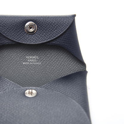 Hermes Epsom Verso Bastia Coin Purse Bleu Indigo Vert Amande 8 of 9