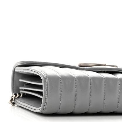 Gucci Calfskin Matelasse Aria GG Marmont Chain Wallet Deep Grey 9 of 10