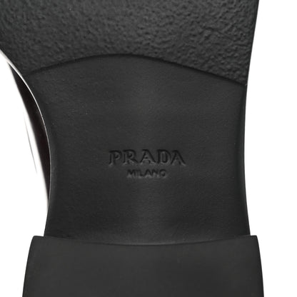 Prada Spazzolato Metal Triangle Logo 50mm Loafers 39 Bruciatio Fume 6 of 10
