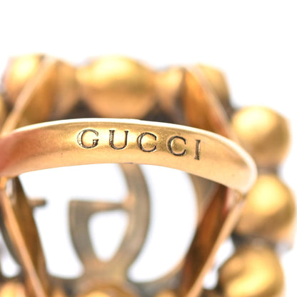 Gucci Metal Crystal Marmont Ring Aged Gold 4 of 4