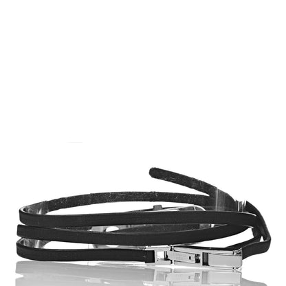 Gucci Stainless Steel Calfskin 14mm 6100L Wrap Quartz Watch Black 4 of 6