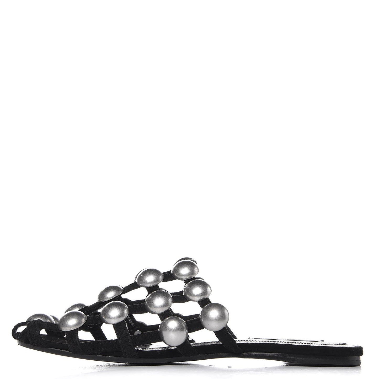 Suede Studded Amelia Slide Sandals 36 Black