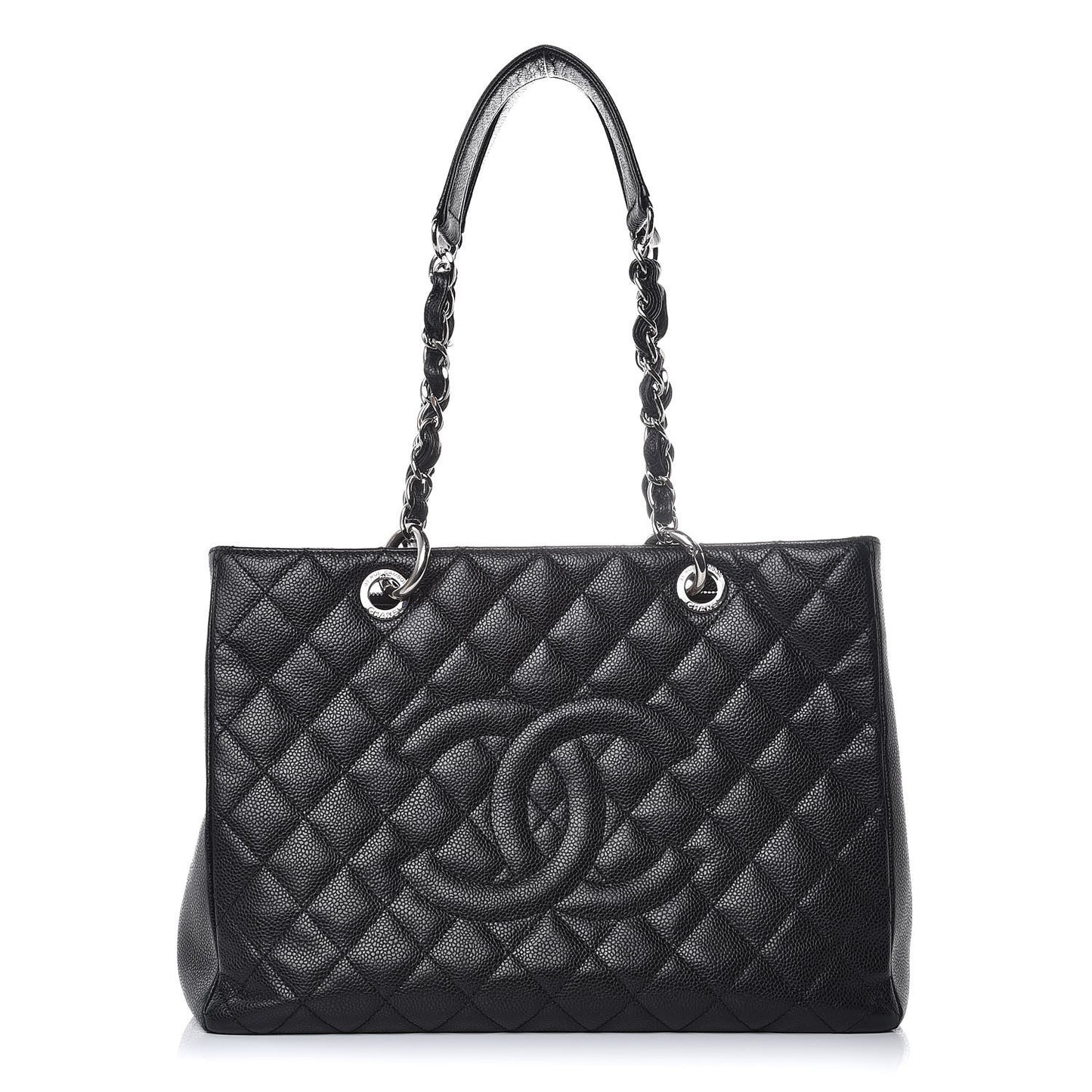 Caviar Quilted Grand Shopping Tote GST Black