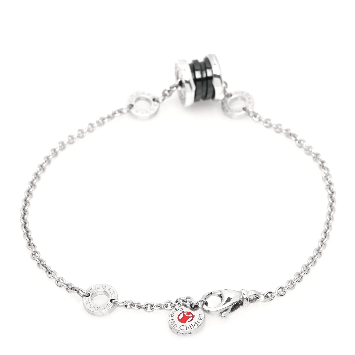 Sterling Silver Black Ceramic Save the Children Bracelet SM