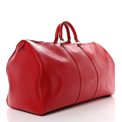 Louis Vuitton Epi Keepall 55 Castillan Red 2 of 15