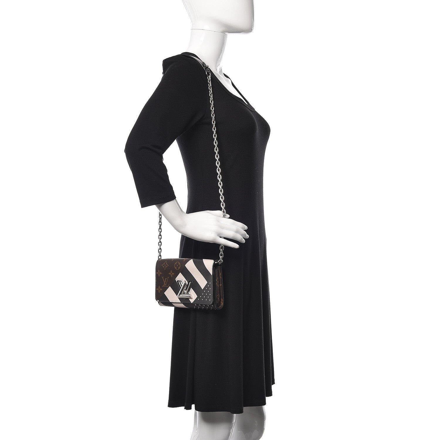 Louis Vuitton Calfskin Monogram Twist Chain Wallet 2 of 9