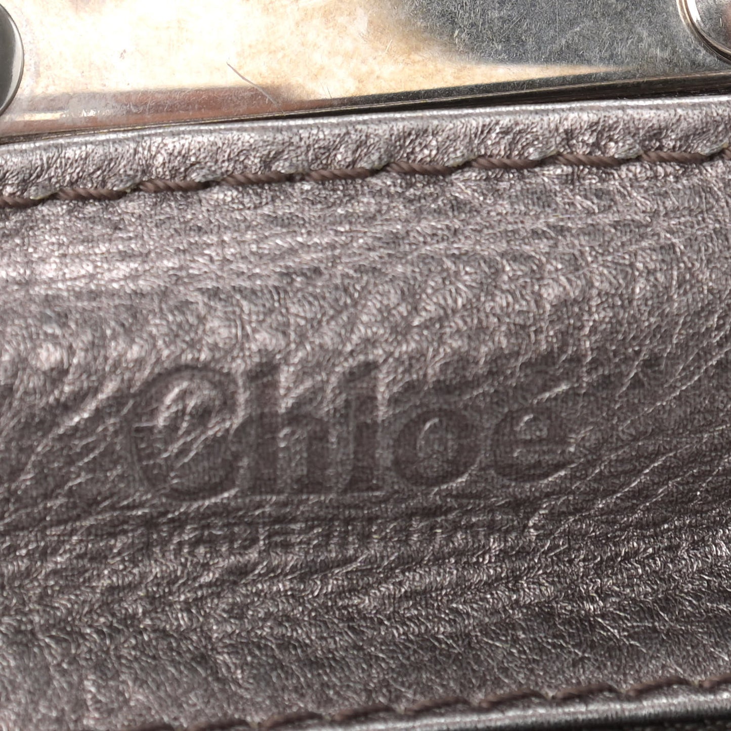 Metallic Calfskin Medium Paddington Satchel Silver